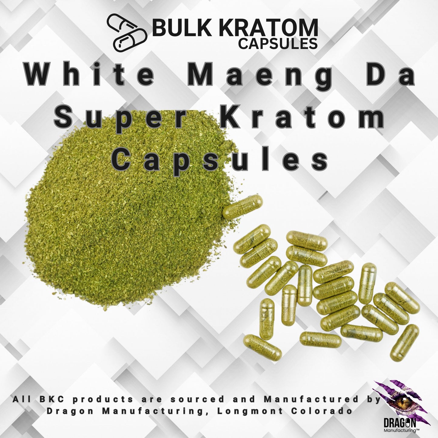 1kg White Maeng Da Super Kratom Capsules
