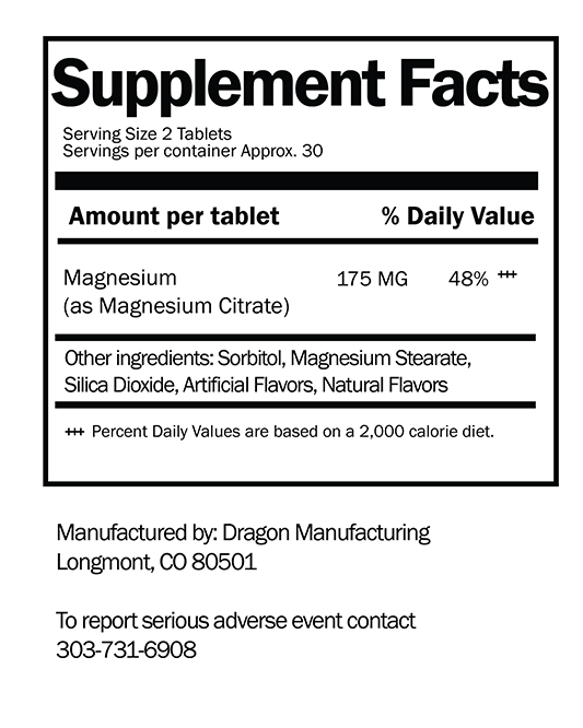 175mg Magnesium Citrate - Cherry Chewable Tablets