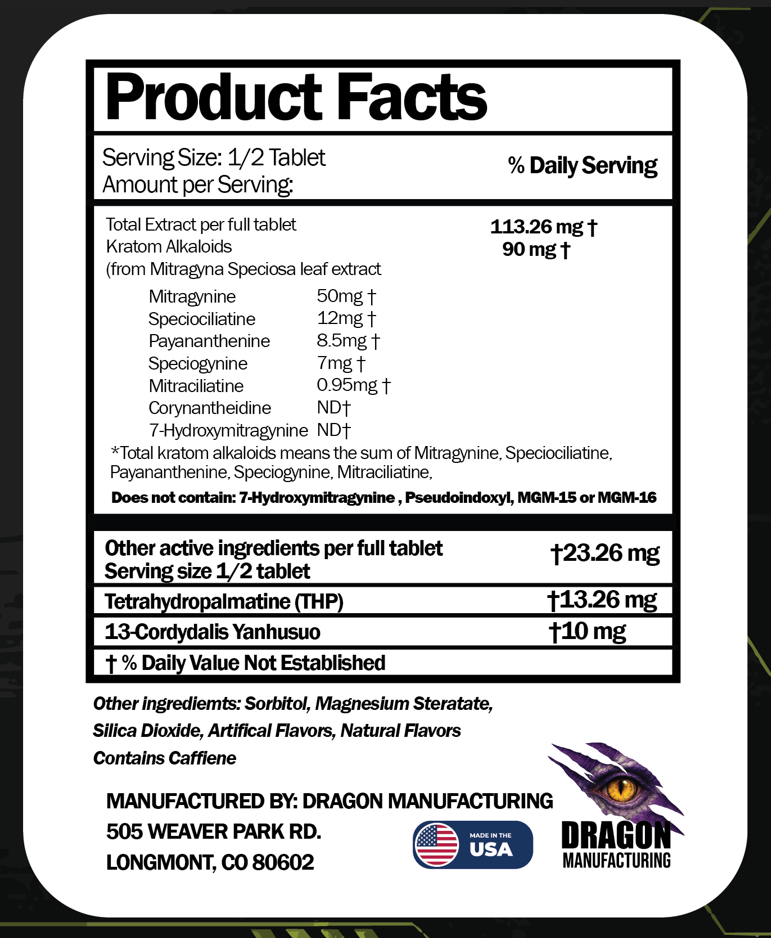 K8 - Kratom Alkaloids Matrix - 25 Count Chewable Tablets