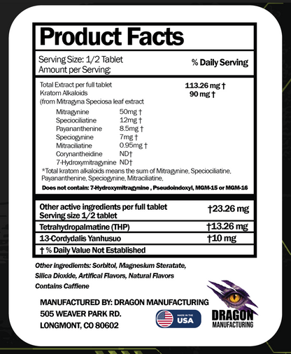 K8 - Kratom Alkaloids Matrix - 25 Count Chewable Tablets
