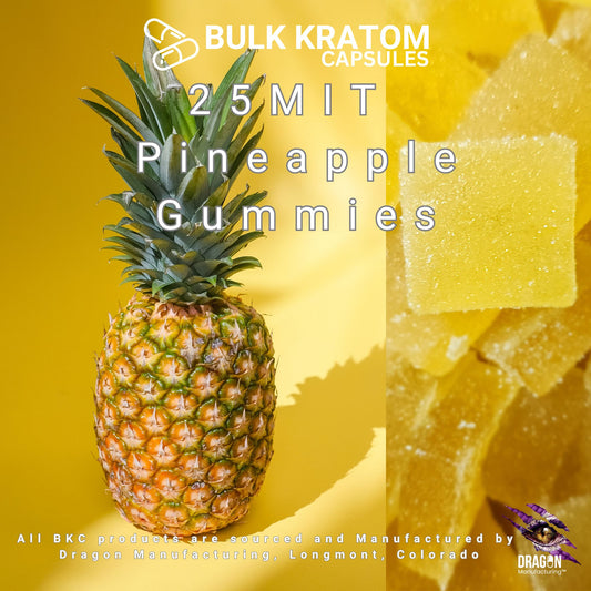 Pineapple Kratom Gummies – 25 mg Mitragynine per Gummy