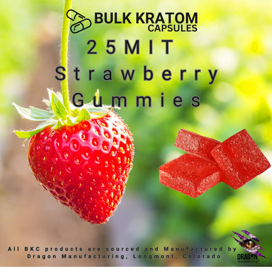 Strawberry Kratom Gummies – 25 mg Mitragynine per Gummy