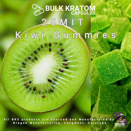 Kiwi Kratom Gummies – 25 mg Mitragynine per Gummy