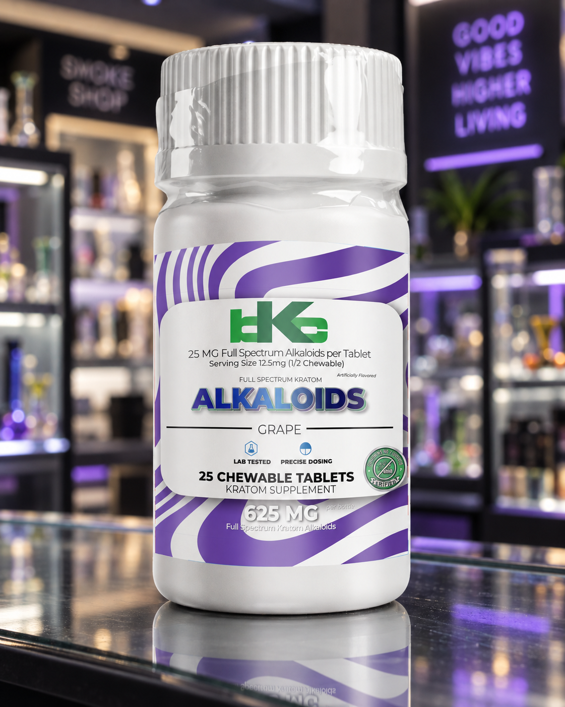BKC Alkaloids Chewable Tablets – Grape, 25 mg, 25 Count